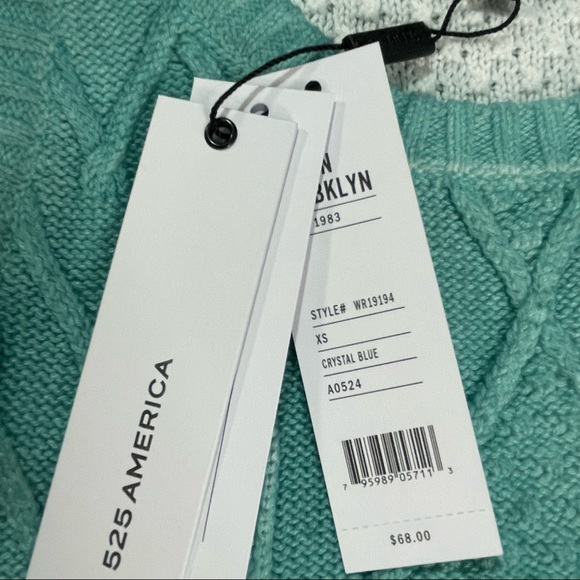 525 America Crystal Blue & Pink Color-Block Diamond-Knit Crewneck Tank NWT XS - Picture 8 of 10